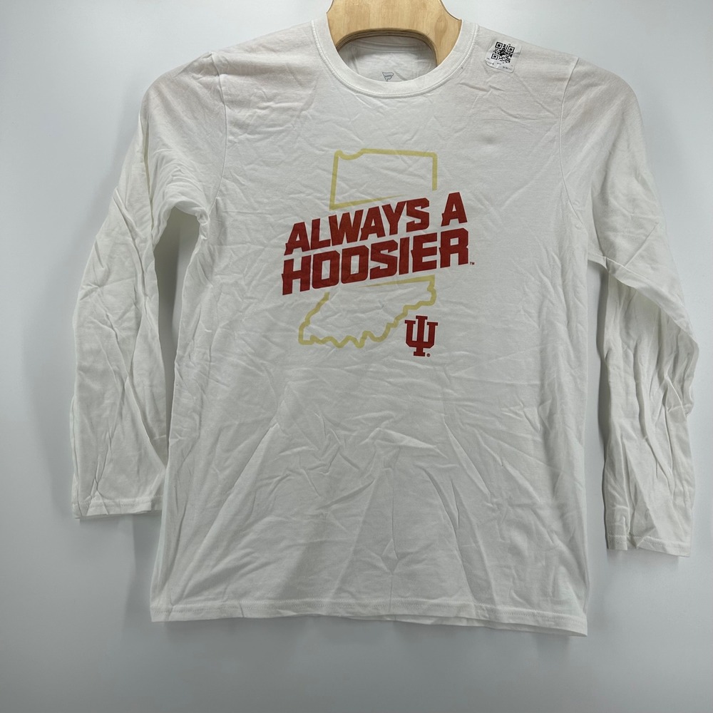 Fanatics Indiana Hoosiers T-Shirt Mens Medium White Always A Hoosier Long Sleeve